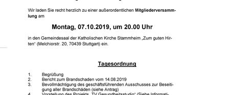 Außerordentliche Mitgliederversammlung