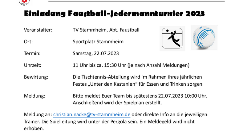 Jedermannturnier Faustball