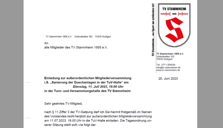 Außerordentliche Mitgliederversammlung