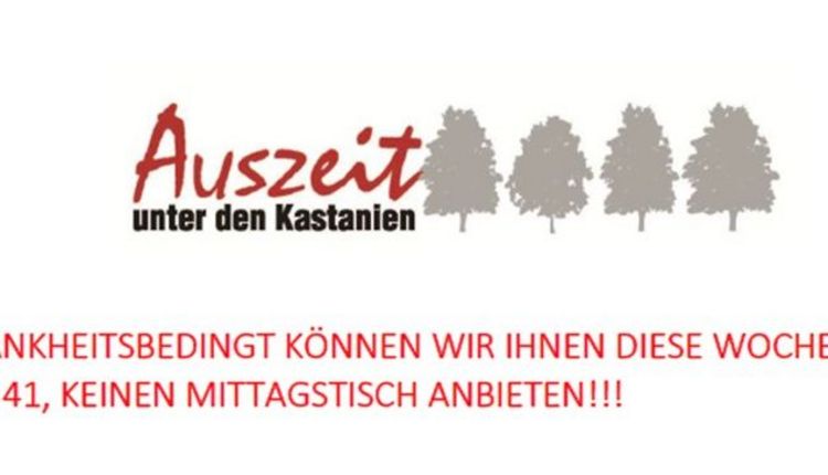 Diese Woche kein Mittagstisch in der Auszeit